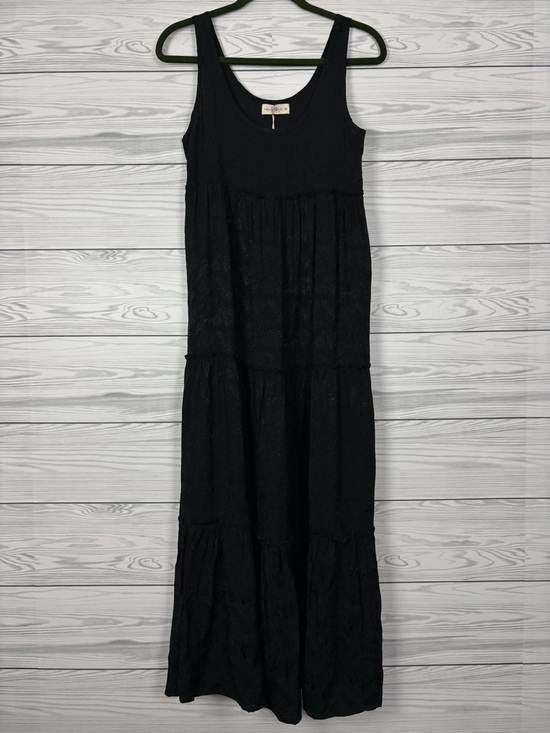 NATURAL LIFE Dresses & Skirts - Natural Life Black Floral Appliqué Tiered Maxi Dress Size XS NWT